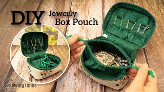 DIY Jewerly Box Pouch🎁 Cute and Functional  Jewelry Storage Sewing Tutorial sewingtimes [upl. by Fannie38]