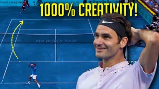 Roger Federer Shots But They Get Increasingly More Creative [upl. by Yrogreg22]