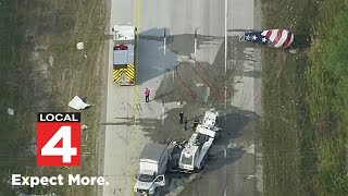 Crash closes northbound I275 at Ann Arbor Road [upl. by Kyte]