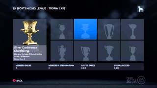 NHL 16 Beta EASHL Club Options Stats Leaderboards Trophies PS4 [upl. by Akenahc910]