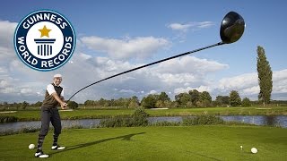 Longest usable golf club  Guinness World Records 2015 [upl. by Aim]