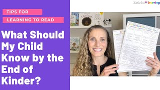 What Should My Child Know by the End of Kindergarten Should They Be Able to Read Tips for Parents [upl. by Stultz]