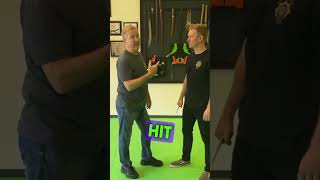 SelfDefense Training Disarming a Knife from a Threat Position selfdefense shorts [upl. by Acirem]