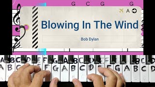 Blowing In The Wind Bob Daylan piano chords cover song [upl. by Lraep]