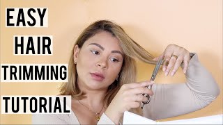 HOW TO TRIM YOUR HAIR  DO A DUSTING TO REMOVE SPLIT ENDS AT HOME  PRO HAIRDRESSER TUTORIAL [upl. by Nekciv]