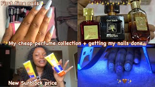 My very CHEAP perfume collection getting nails for the first time ft MADAM GLAM💅🏼 [upl. by Dyana]