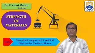 Numerical Examples on S F and B M Diagrams for Cantilever Beams by Dr U Vamsi Mohan [upl. by Ebsen408]