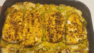 Best way to Make Haddock fish fillet with leek and smashed potatoes for dinner [upl. by Idok]