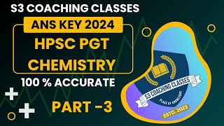 HPSC PGT Chemistry Answer key 2024  hpsc pgt chemistry 2024 chemistry [upl. by Adyan]