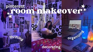 AESTHETIC ROOM MAKEOVER thrifting furniture decorating amp organizing pinterestinspired [upl. by Augie]