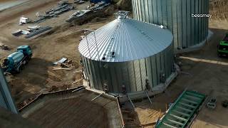 ZeitrafferVideo  Neubau großer Getreidesilos zur Getreideernte Grain Systems Silo Installation [upl. by Ashbaugh]