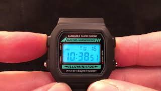 Casio W86 1QVES Electro Luminescent Display [upl. by Satsoc]