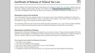 How to Release a Federal Tax Lien [upl. by Leilani]