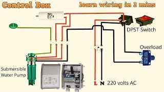 Submersible water pump control panel wiring diagram  Electrical technologies [upl. by Zetneuq660]