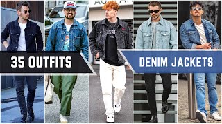 35 Denim Jackets Outfit Ideas For Fall 2023  Mens Fashion [upl. by Asyal]