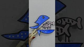 Cute paper Shark Craft idea for kids Easiest Paper Craft video Step by step viralshort shortsfeed [upl. by Merrile522]