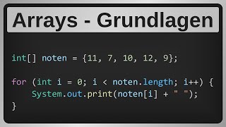 Java Einführung in Arrays Felder  Beispiel Notendurchschnitt [upl. by Studdard]