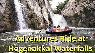 Adventures Coracle Ride at Hogenakkal Waterfalls  Coracle ride  Parisal Fish [upl. by Suhcnip563]