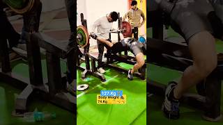 CLASSIC 127Kg Bench press 🇮🇳weight 74Kg shorts😱 powerlifting viralshort [upl. by Nilyram31]