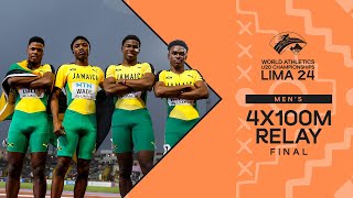 Jamaica 🇯🇲 and GB 🇬🇧 involved in dramatic 4x100m battle  World Athletics U20 Championships Lima 24 [upl. by Michon637]