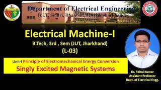 L03EMIUnitI Principle of Electromechanical Energy ConversionSingly Excited Magnetic Systems [upl. by Priebe616]