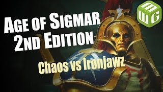 Chaos vs Ironjawz Age of Sigmar Battle Report War of the Realms Ep 31 [upl. by Laurice905]