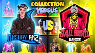 Jailbird Gaming Vs Akshay Akz Rarest Collection Versus 😍 Free Fire Best Collection In Kerala [upl. by Eiclud]