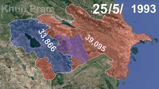 The First NagornoKarabakh War Every Day using Google Earth [upl. by Airak]