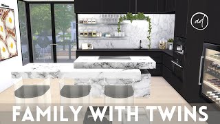 MODERN FAMILY HOUSE WITH TWINS  Sims 4  CC SPEED BUILD  CC List [upl. by Ellinet341]