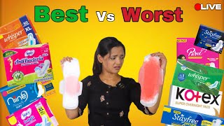 Live🔴Testing of Different Pads🤯 Kaunsa Pad best hai😍Aur konsa Worst🤬 pads sanitarynapkin [upl. by Prudhoe141]