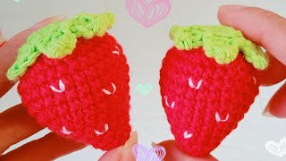 🍓FRESAS a CROCHET  GANCHILLO  PASO A PASO SUPER FACIL  FRESAS para Llaveros Accesorios 🍓 [upl. by Lipp]