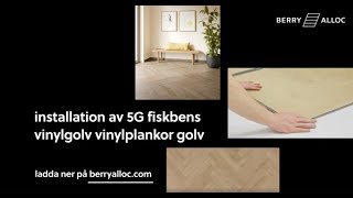 Installation av 5G fiskbens vinylgolv vinylplankor golv Svenska [upl. by Lyrrad]