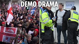 Tommy Robinson supporters chant ‘we want Tommy out’ amp clash with cops in massive London protests [upl. by Ennovi]