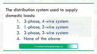 The distribution system used to supply domestic loads [upl. by Anauqat]