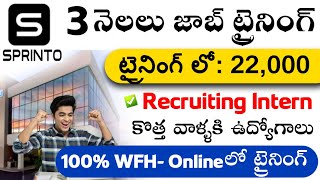 Sprinto కంపెనీ ద్వారా జాబ్ ట్రైనింగ్ 💥 Training Stipend 22000m  jobs in Hyderabad 2024 [upl. by Enifesoj]