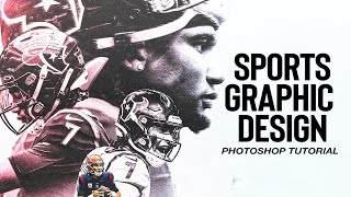 Sports Graphic Design Photoshop Tutorial  CJ Stroud NFL Poster Design [upl. by Kennett309]