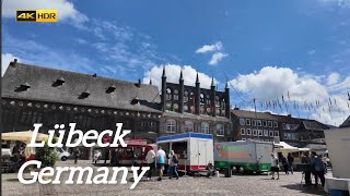 Lübeck Germany🇩🇪 Rundgang mit unterteilen WALKING TOUR 2024 4K Ultra HDR30fps [upl. by Eveam254]