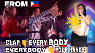 Filipino Singer Pina Indak Ang Mga Hurado  Simon Cowell Laki ng Ngiti SHUP UP AND DANCE AMERICAN [upl. by Feune305]