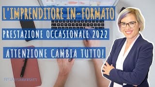 PRESTAZIONE OCCASIONALE 2022  NUOVA COMUNICAZIONE OBBLIGATORIA LO SAPEVI [upl. by Lienaj]