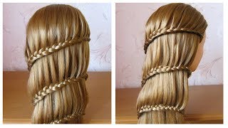 Coiffure avec tresse ❀ Tuto coiffure cheveux longs  mi long ❀ Braided hairstyle [upl. by Gibbie889]