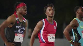 CARIFTA50 100m U20 Boys Final  SportsMax TV [upl. by Nahgam]