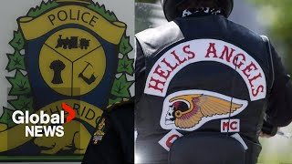 Hells Angels rolling into Lethbridge Alberta to open new chapter police boosting presence [upl. by Hesky]