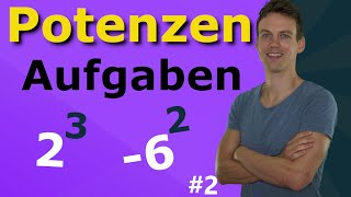 Potenzen ausrechnen  Aufgaben mit Lösung  2 [upl. by Duff]