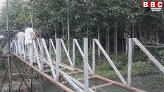 UniendoPueblos Sobre el río Cañas SE CONSTRUYE PUENTE METÁLICO PEATONAL [upl. by Adama]