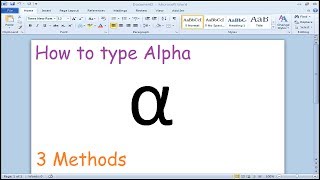 How to type alpha symbol in Microsoft Word [upl. by Gnort]