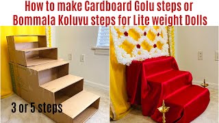 Make Bommala Koluvu Steps using Cardboard for lite weight dolls  Navarathri Golu  DIY Golu steps [upl. by Nolad]