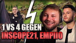 AoE2 PRO im 1vs4 gegen Inscope21 Empiio MiZenT und Maxi [upl. by Nefen]