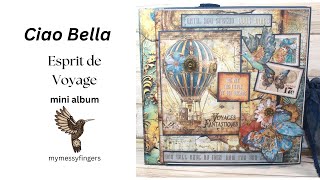 Ciao Bellas Esprit de Voyage 9 x 9 mini album  building side Right panel [upl. by Fredra]