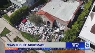 Residents call for action over Los Angeles trash house [upl. by Oileve]