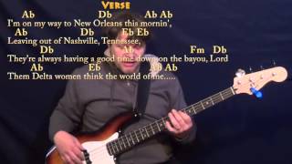 Ramblin Man Allman Brothers Band Bass Guitar Cover Lesson in Ab with ChordsLyrics [upl. by Mccollum]